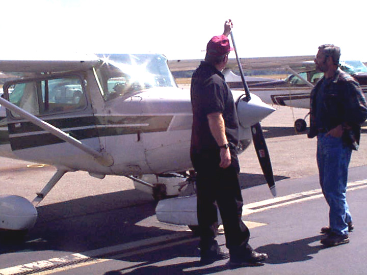 Jeff demonstrates the pre-flight check procedure.