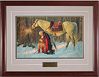 2" dark walnut frame, George Washington quote on 5"x1.5" brass plaque, Overall Size: 35.5" W x 27.75" H, Image Size: 24" W x 15" H 