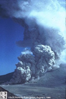 Pyroclastic cloud on Mt St Helens