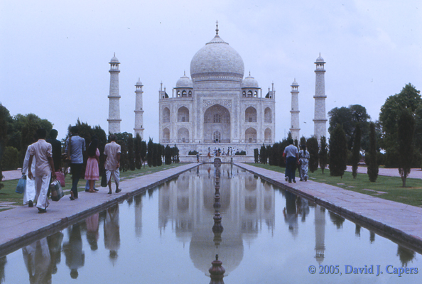 The Taj Mahal, perhaps the most photographed Wonder in India, 1985.