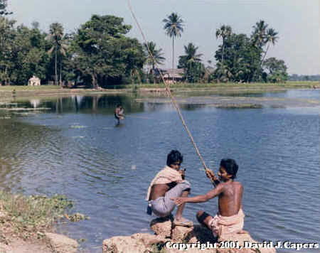 Red Fort in Old Delhi seen through a summer haze from steps of Jamma Masjid, 1985.